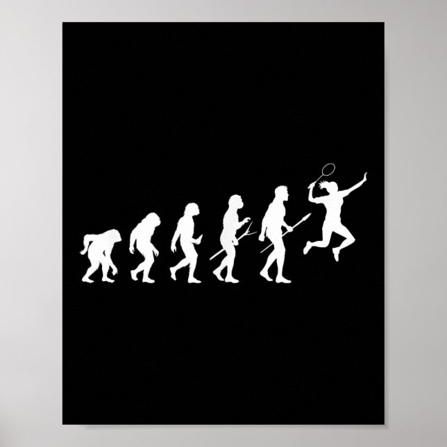 Affiche Évolution drôle d'une joueuse de badminton femmes  (Devant)