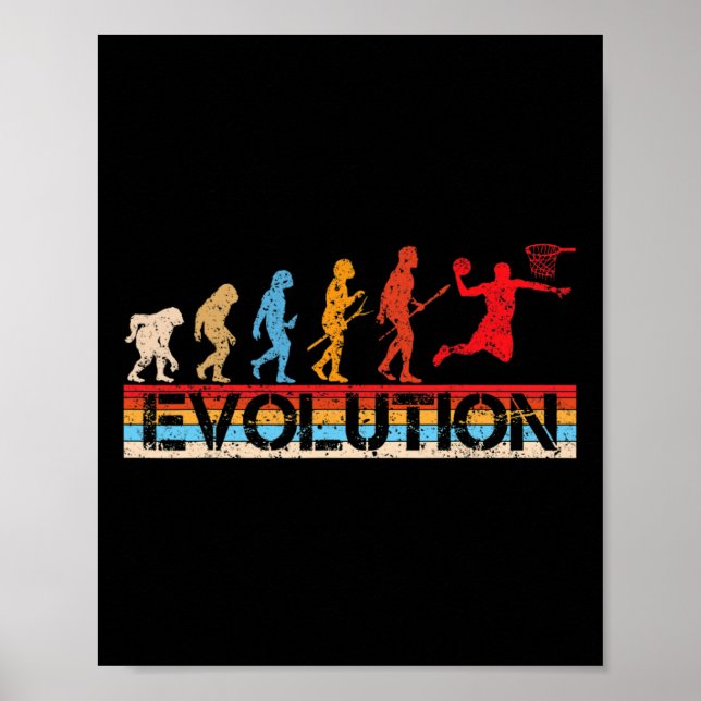 Affiche Évolution drôle Joueurs de squelette Fans de squel (Devant)