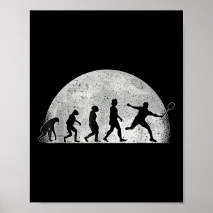 Affiche Évolution du badminton - Joueur de badminton Moon