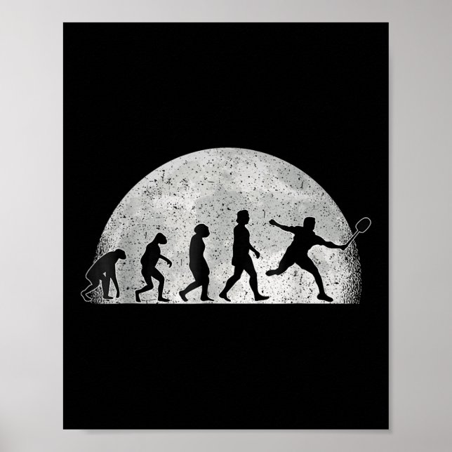 Affiche Évolution du badminton - Joueur de badminton Moon  (Devant)