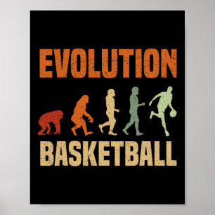 Affiche Évolution Du Basket-Ball Du Singe Aux Hommes Tous