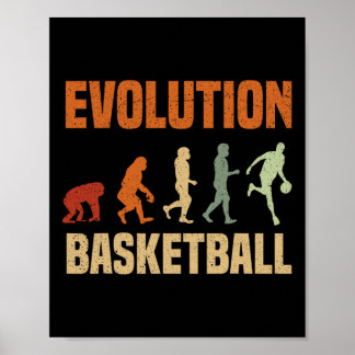 Affiche Évolution Du Basket-Ball Du Singe Aux Hommes Tous 
