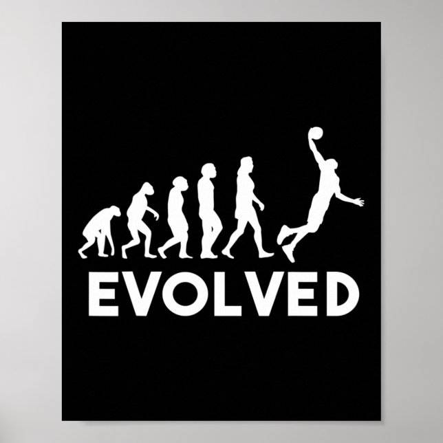 Affiche Évolution du basket-ball Hommes Femmes Garçons Fil (Devant)