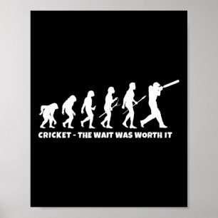 Affiche Évolution du cricket pour joueur de cricket drôle 