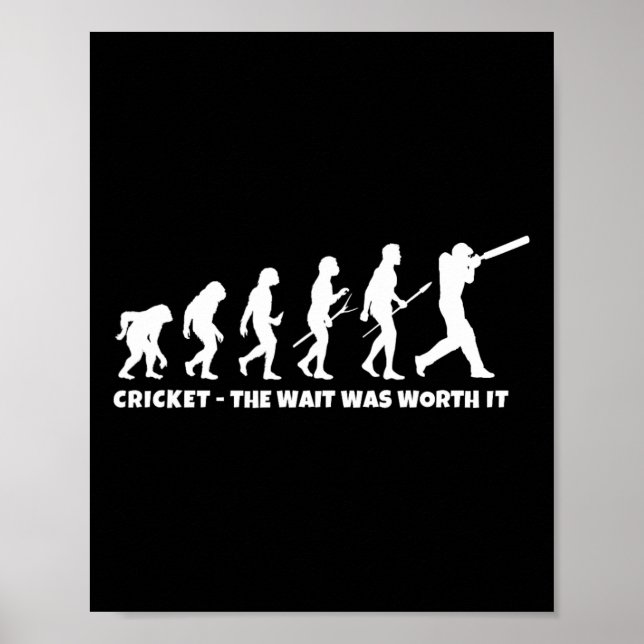 Affiche Évolution du cricket pour joueur de cricket drôle  (Devant)