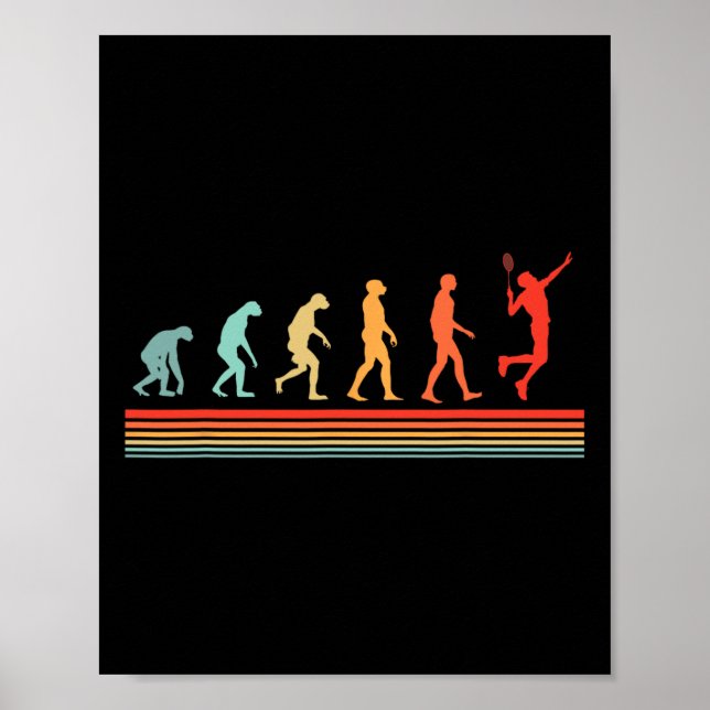 Affiche Évolution du joueur de badminton Vintage (Devant)