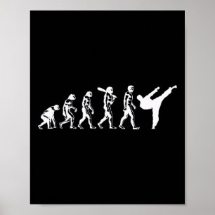 Affiche Évolution du karaté arts martiaux kickboxing taekw