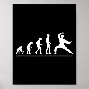 Affiche Évolution du Karaté Coup de Karaté Hommes Drôle Ka