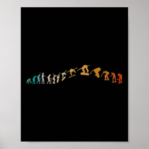 Affiche Évolution du skateboard - Skateboardeur en évoluti