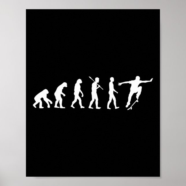 Affiche Évolution du skateur - Cadeau de skateboard Shi (Devant)