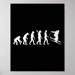 Affiche Évolution du ski drôle skieur ski freestyle hiver