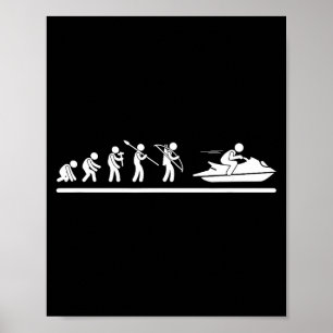 Affiche Évolution du ski nautique hommes femmes drôle moto