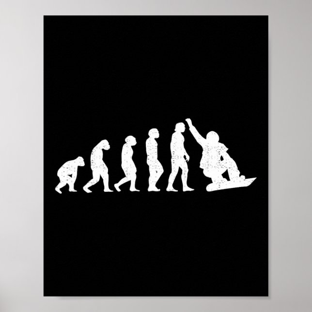 Affiche Évolution Du Snowboard De L'Homme Boarder Monkey A (Devant)