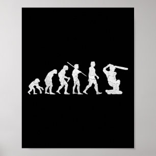 Affiche Évolution du T Shirt de cricket drôle Clic World C