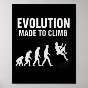 Affiche Évolution faite pour grimper silhouette d'équipeme
