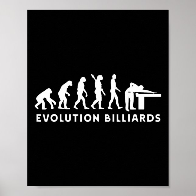 Affiche Evolution Homme Billiards Gentleman Jouer Billia (Devant)