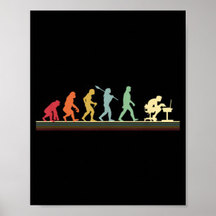 Affiche Évolution humaine en geek de l'informatique graphi
