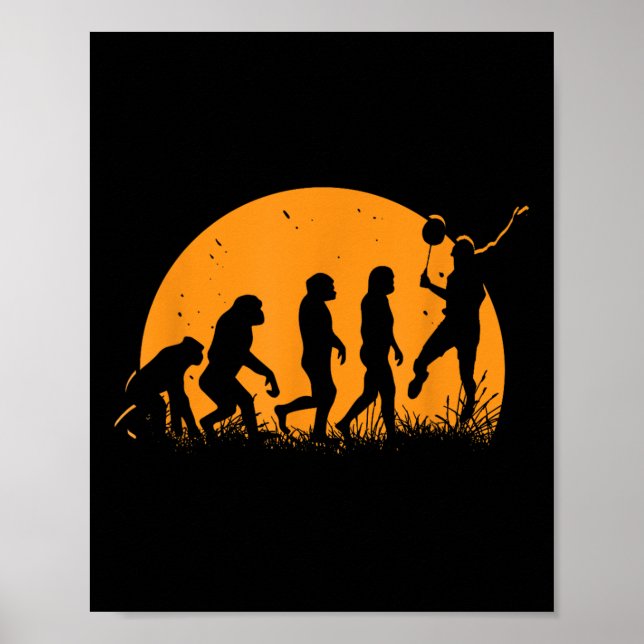 Affiche Evolution Joueur Badminton _ Navette Raquette (Devant)