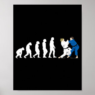 Affiche Évolution Judo Judoka Taekwondo Karaté Aikido