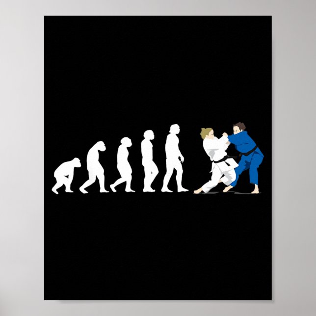 Affiche Évolution Judo Judoka Taekwondo Karaté Aikido (Devant)