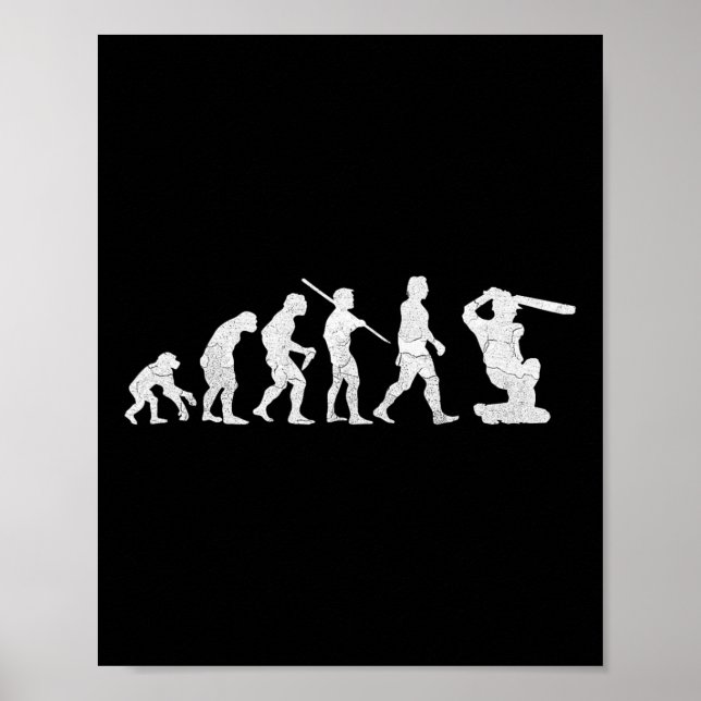 Affiche Evolution Of Cricket T Shirt Funny Clic World Gift (Devant)