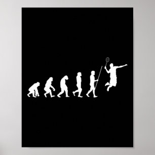 Affiche Evolution Volant de badminton Badminton Player Cad
