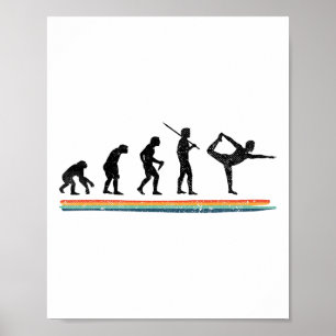 Affiche Evolution Yoga Drôle Vintage
