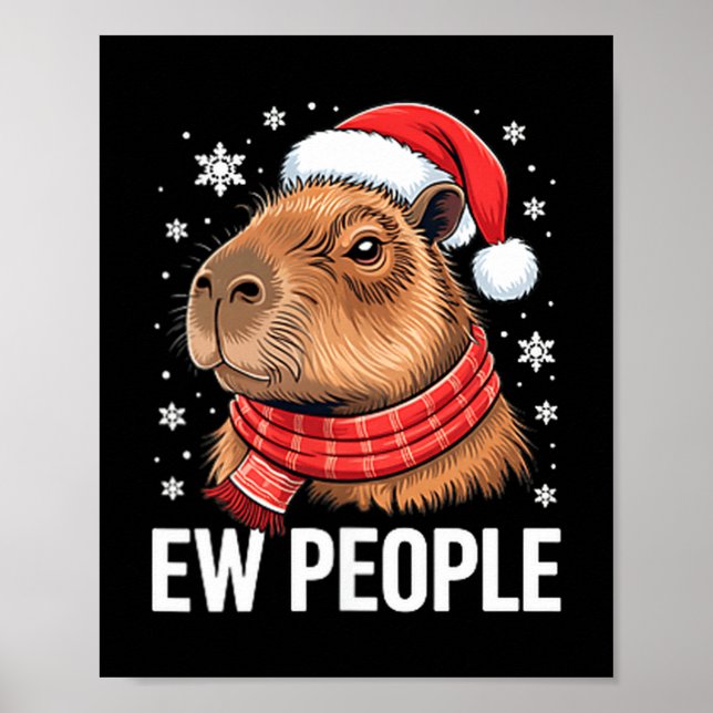 Affiche Ew People Capybara Christmas Funny Introvert Holid (Devant)
