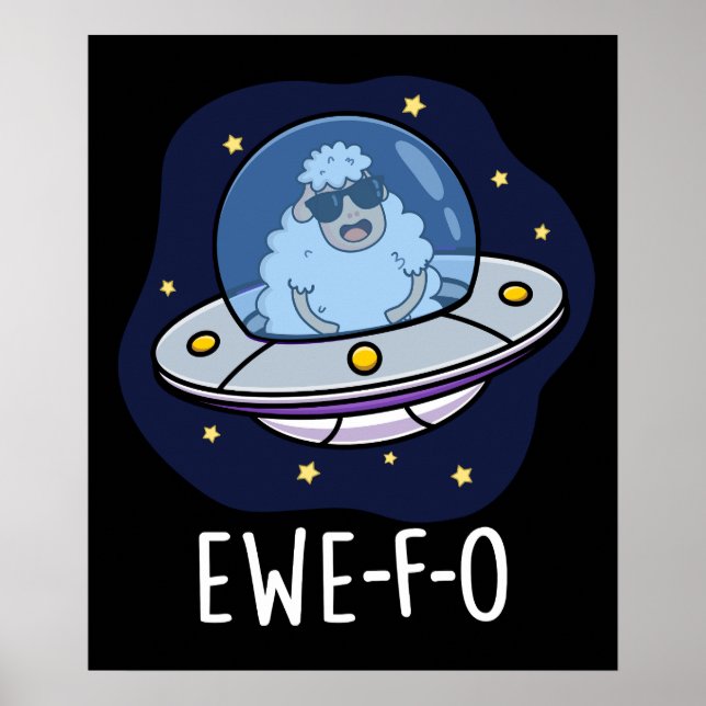Affiche Ewe-F-O Funny UFO Pun Dark BG (Devant)
