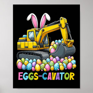Affiche Excavatrice de Pâques Jour Excavatrice Garçons Mig