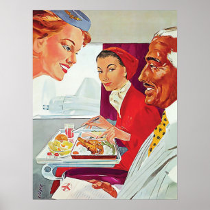 Affiche Excellent service en avion