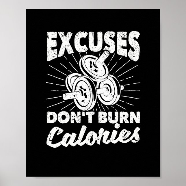 Affiche Excuses amusantes de motivation de gym (Devant)