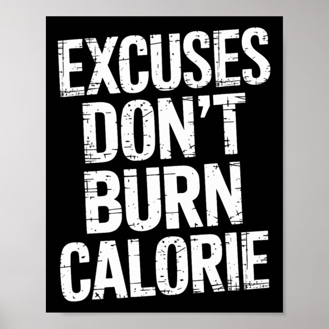 Affiche Excuses Ne pas brûler de calories (Devant)