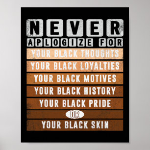 Affiche Excusez le Mois de l'histoire des Noirs Blm Melani