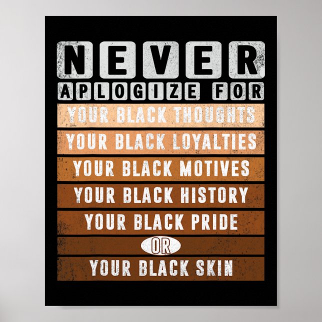 Affiche Excusez le Mois de l'histoire des Noirs Blm Melani (Devant)