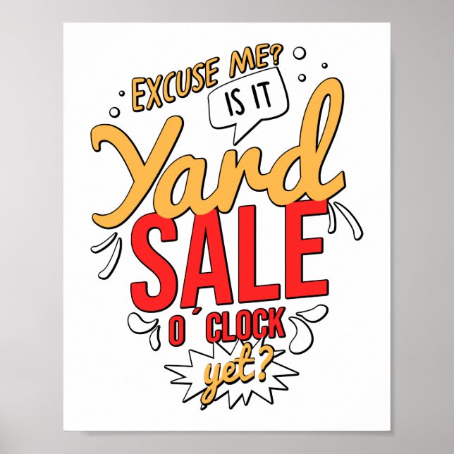 Affiche Excusez-Moi, C'Est La Vente De Jardin D'Horloge Et (Devant)