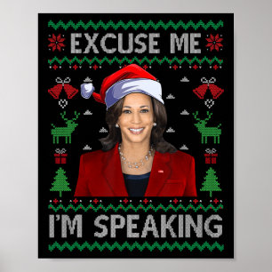 Affiche Excusez-moi Je parle mal Noël Kamala Harri