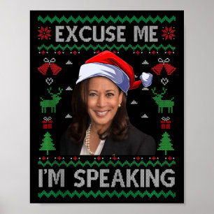Affiche Excusez-moi Je parle mal Noël Kamala Harri