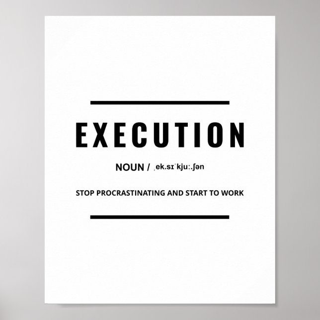 Affiche Exécution | Devis motivationnel (Devant)