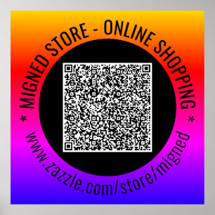 Affiche Exemple d'affichage de code QR avec du texte perso