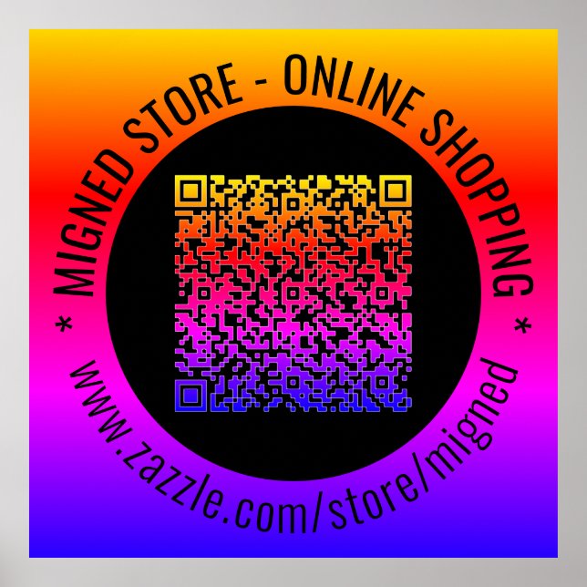 Affiche Exemple d'affichage de code QR avec du texte perso (Devant)