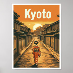 Affiche Exemple de Vintage voyage d'art Kyoto Japon
