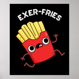 Affiche Exer frites Funny Fries Puns Dark BG