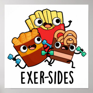 Affiche Exer-sides Jeu de mots drôle sur l'exercice
