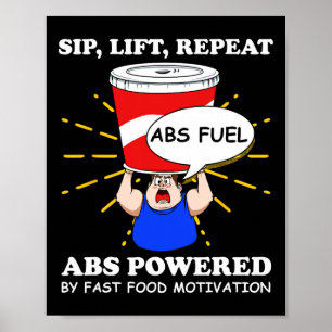 Affiche Exercice Amusant Abs Fast Food Gym entraînement Bo