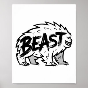 Affiche Exercice Beast Gym Bodybuilding Entraînement Fitne