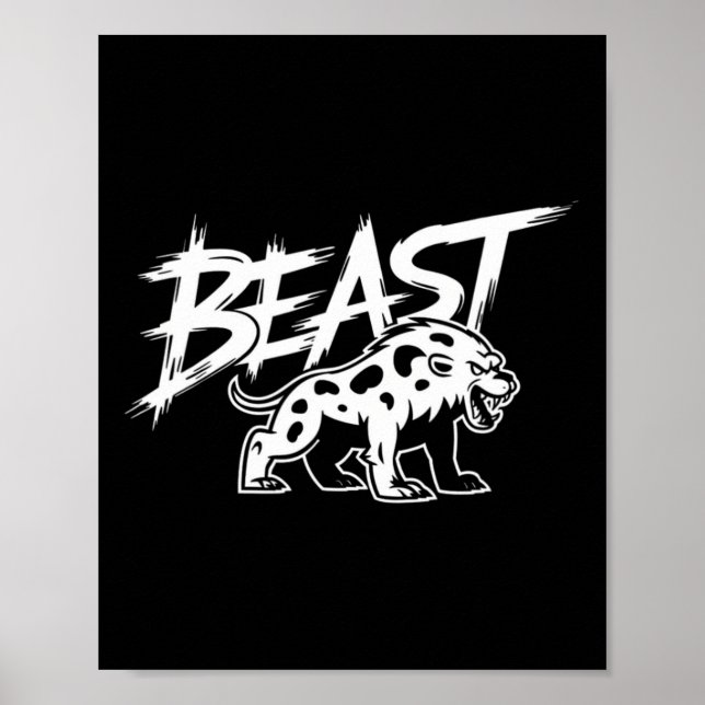 Affiche Exercice Beast Gym Bodybuilding Entraînement Fitne (Devant)