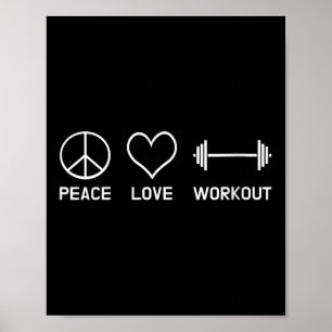 Affiche Exercice de motivation pour femmes Paix Amour Fitn