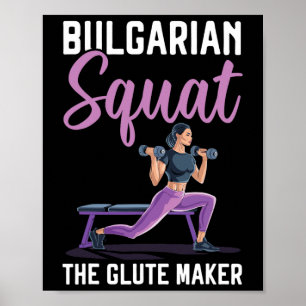 Affiche Exercice de squat bulgare musculation fitness
