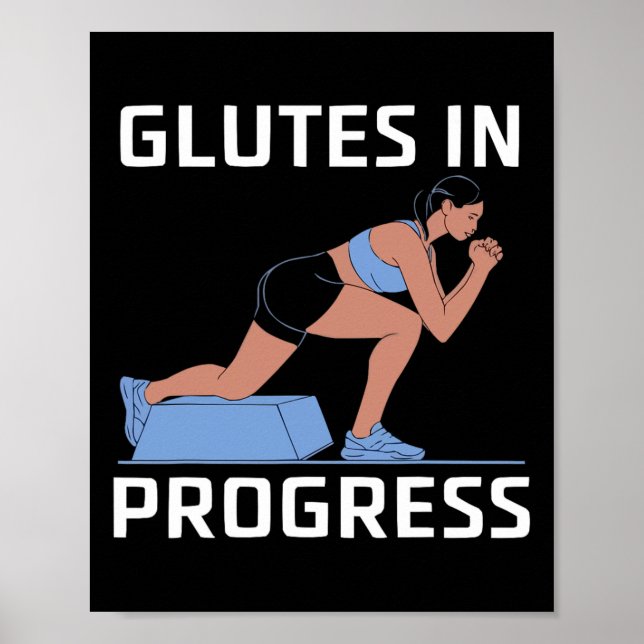 Affiche Exercice de squat bulgare musculation fitness trav (Devant)